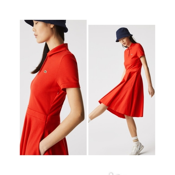 Lacoste Fitted Cotton Pique Polo Dress - Picture 3 of 12